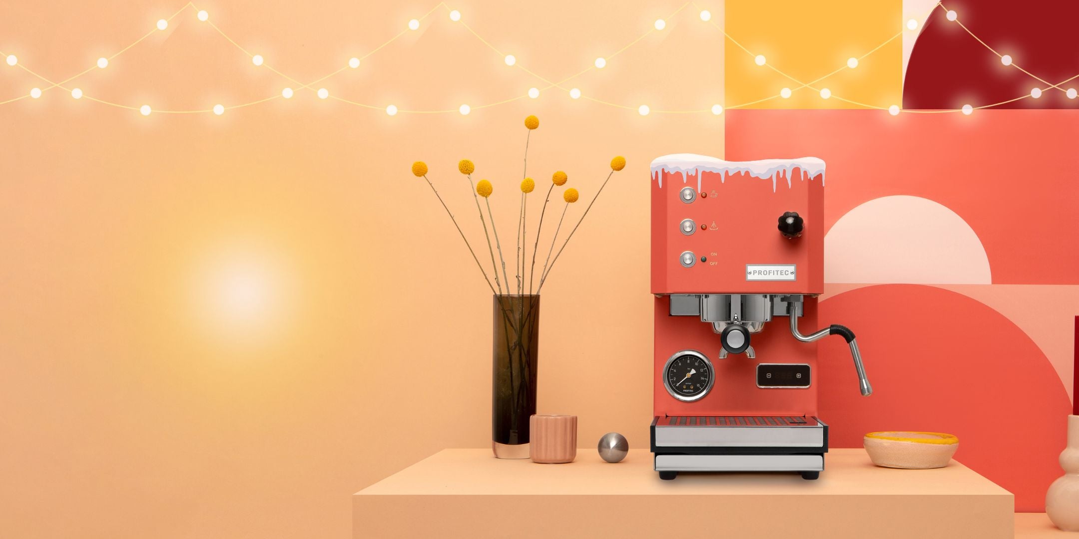 christmas banner with profitec go in red