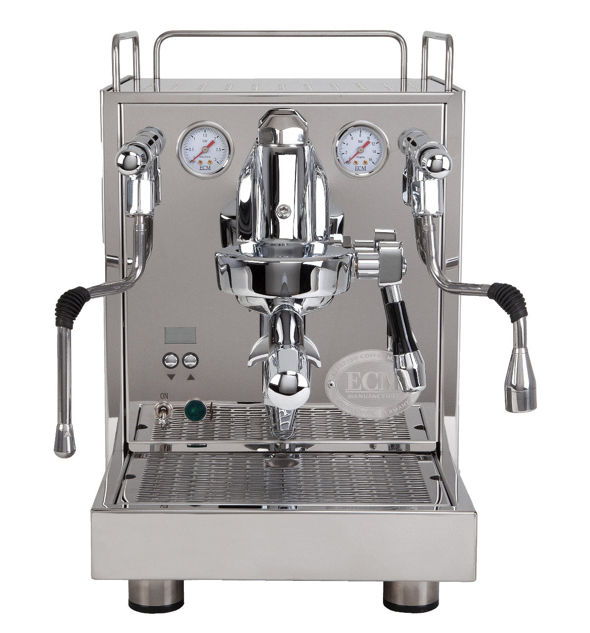 ecm mechanika max espresso machine silver front view 82295 / CM100008-00