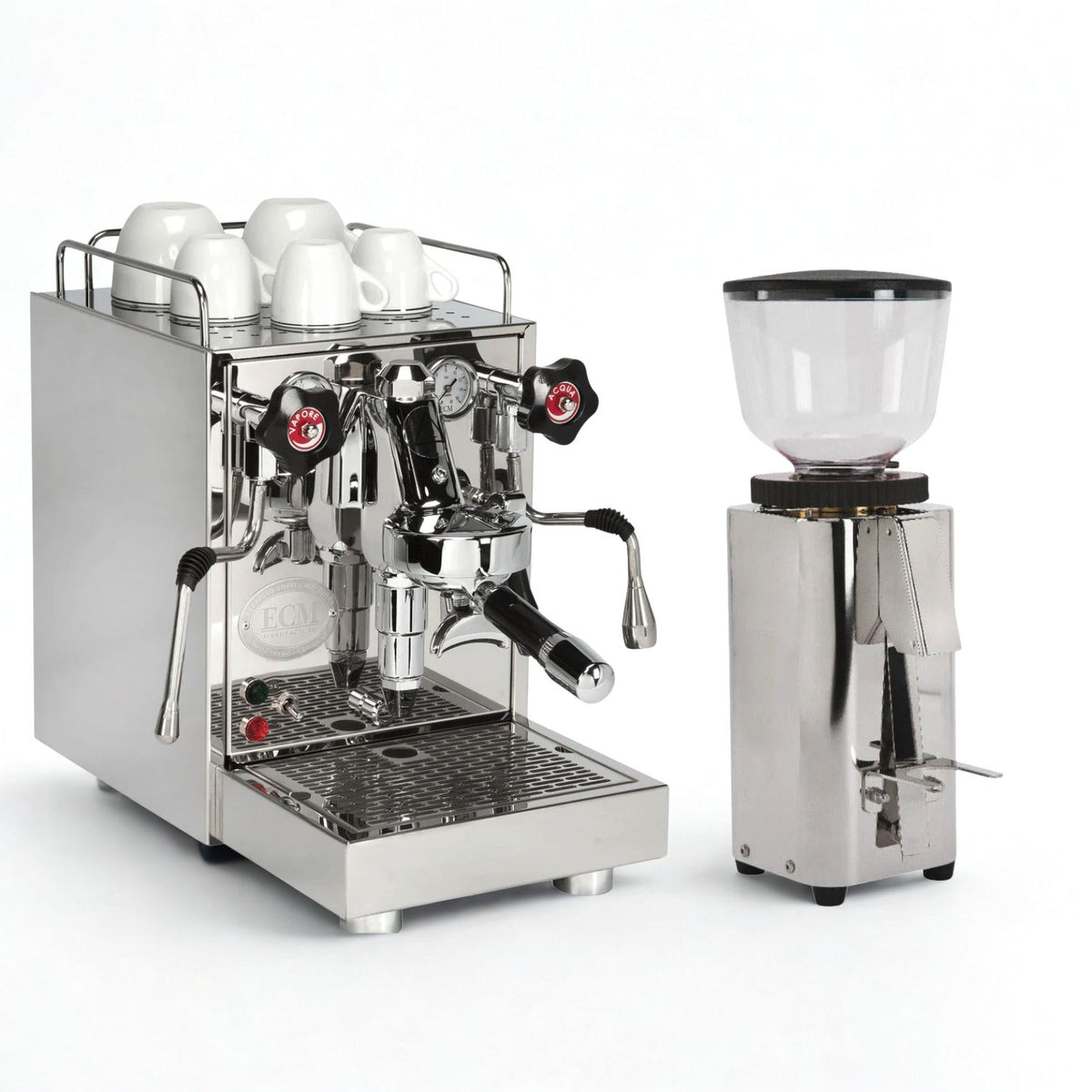 ECM Bundle Mechanika VI Slim espresso machine and C-Manuale 54 grinder special offer