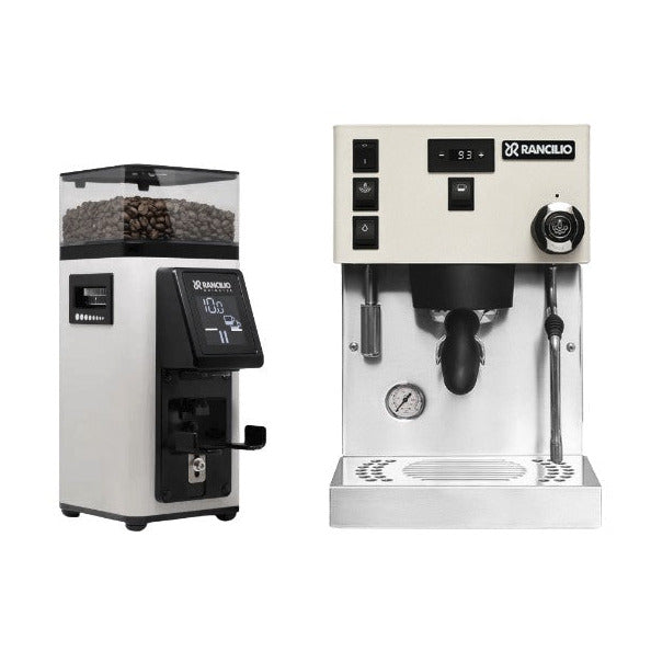 Rancilio Combo Deal - Rancilio Silvia Pro X White and Rancilio Stile Grinder White