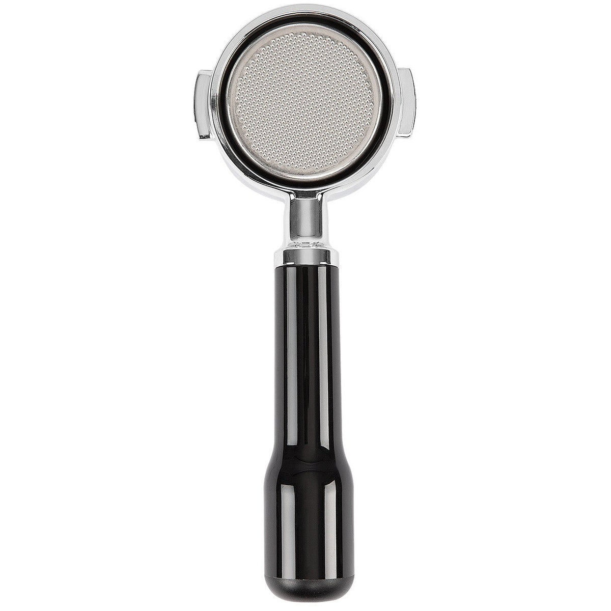 black handle Profitec bottomless portafilter bottom view Pr5805