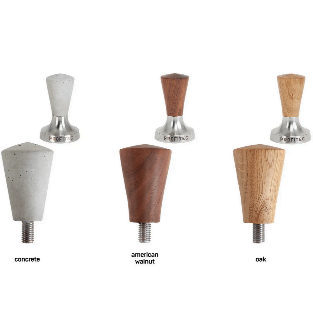 profitec customizable tamper handle concrete, oak, Walnut
