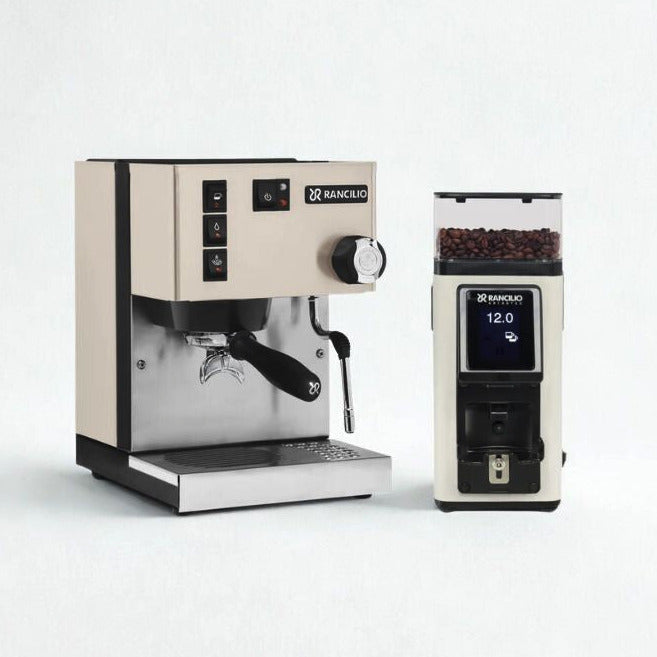 rancilio silvia v6 white and white stile grinder combo deal