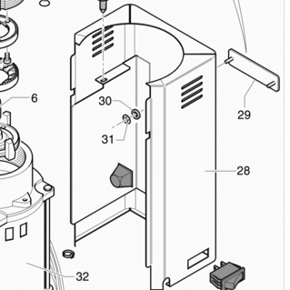 Rancilio Rocky back panel - 10781355