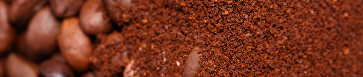 ground up coffee beans banner
