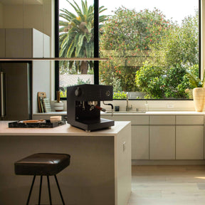 Arkel coast black coffee machine in a kitchen