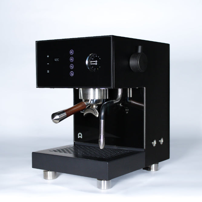 Arkel tide black espresso machine corner view