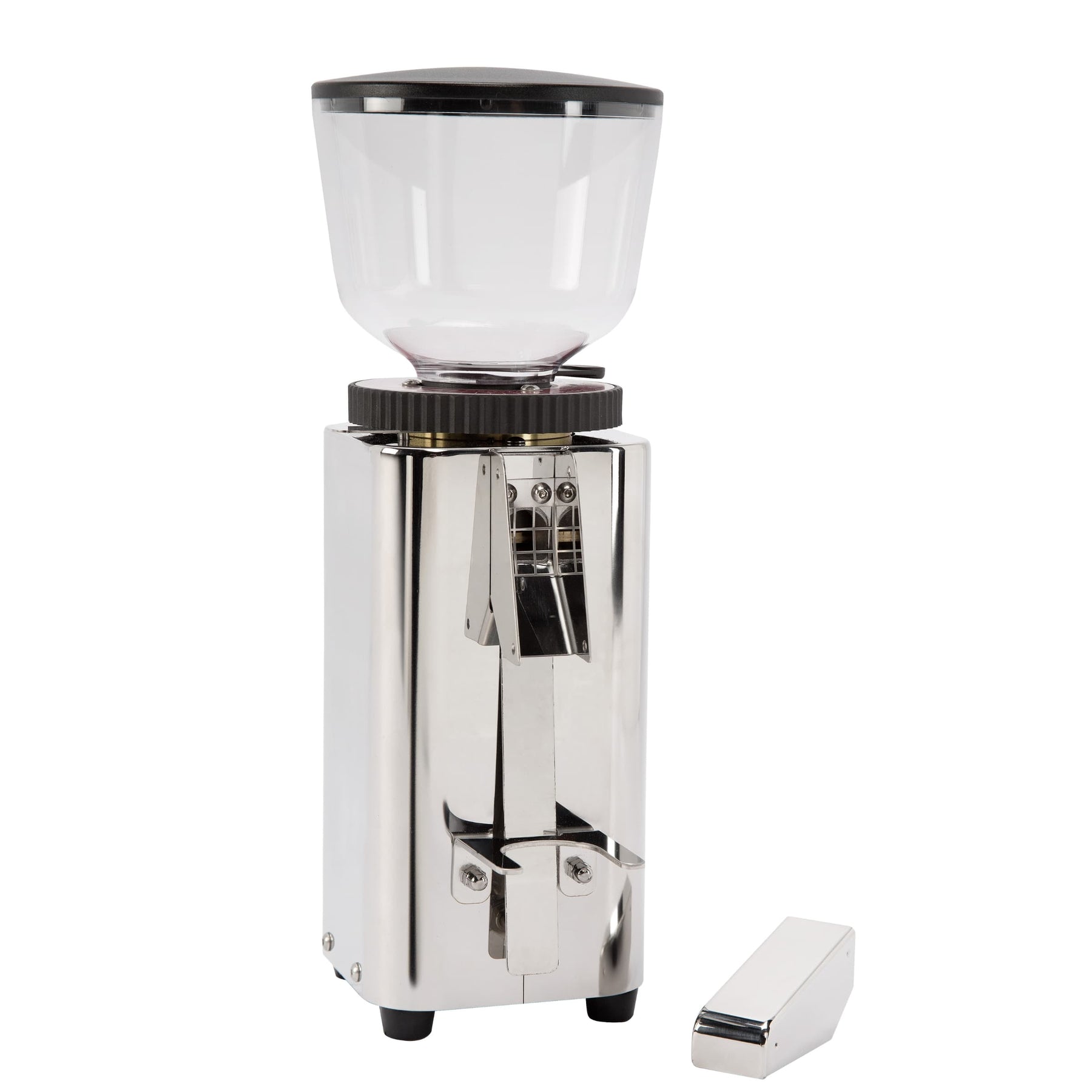 ECM C-Manuale silver grinder with a part detached
