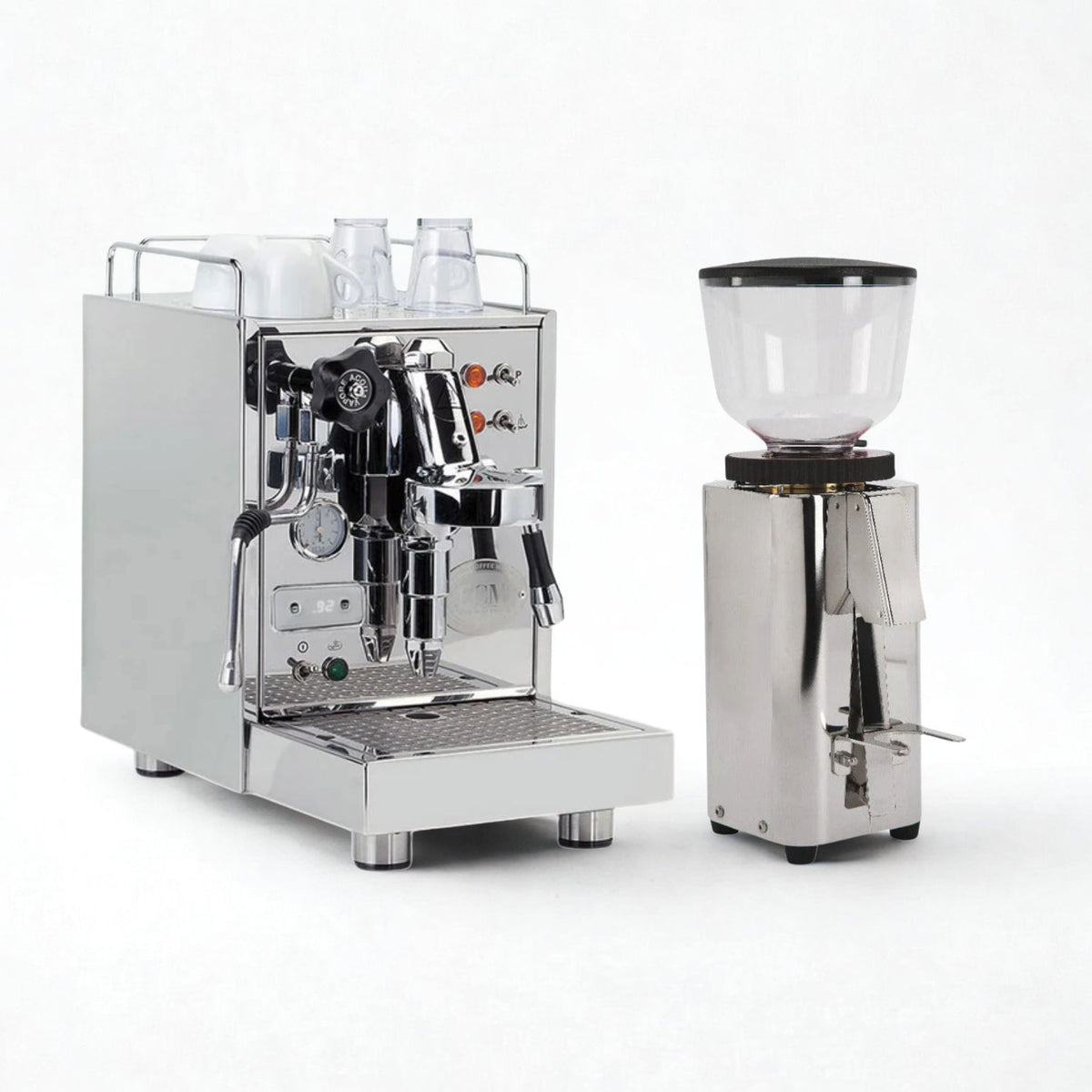ECM Classika espresso machine and ECM C-Manuale 4 silver grinder special offer combo deal