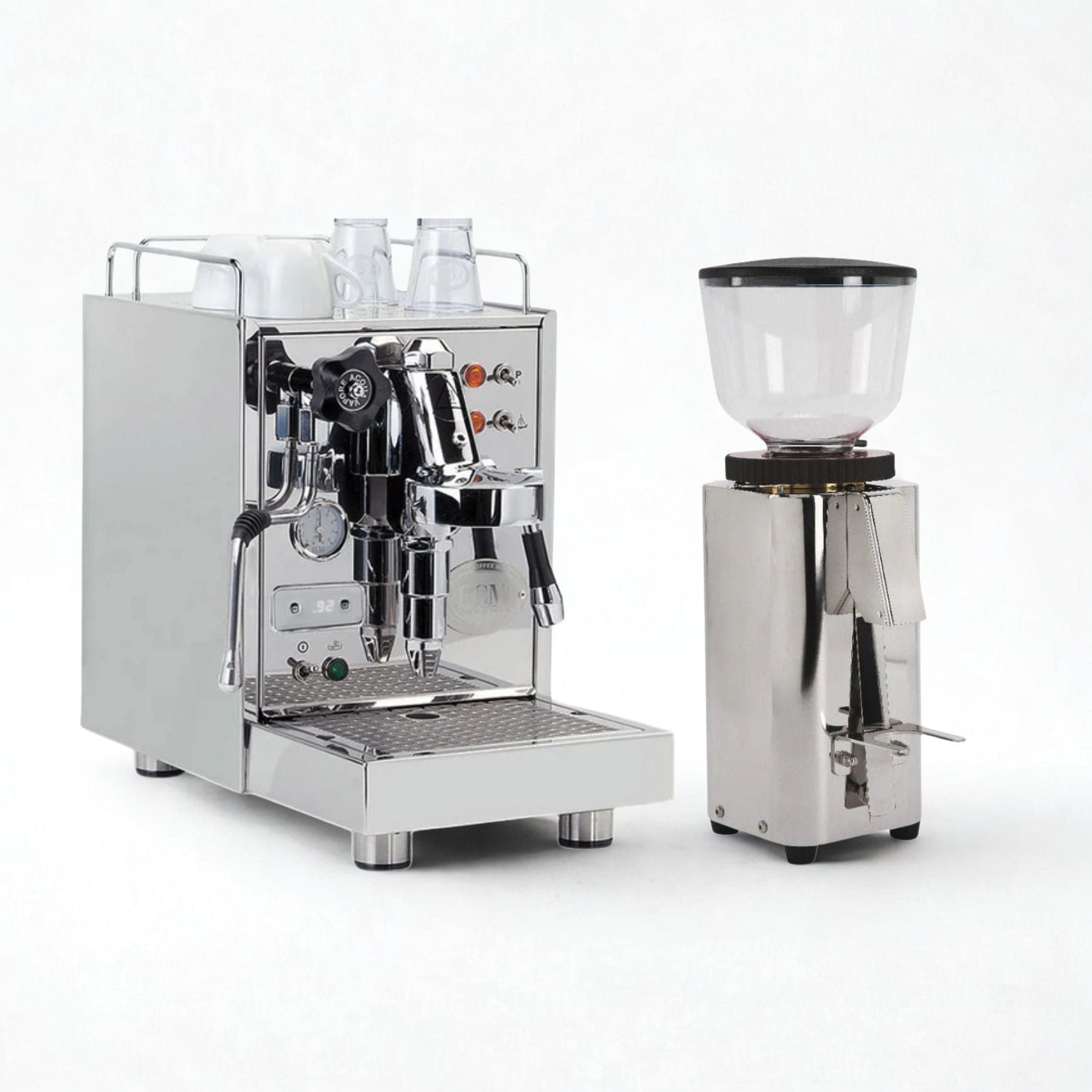 ECM Classika espresso machine and ECM C-Manuale 4 silver grinder special offer combo deal
