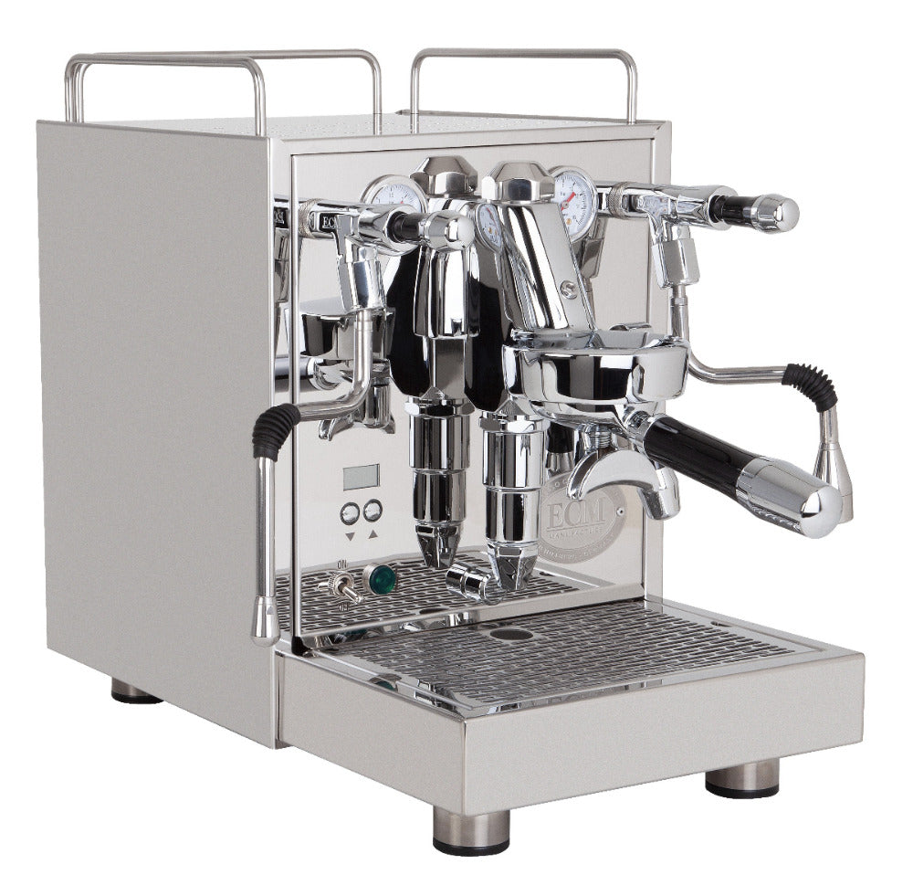 ecm mechanika max corner view espresso machine in silver 82295 / CM100008-00