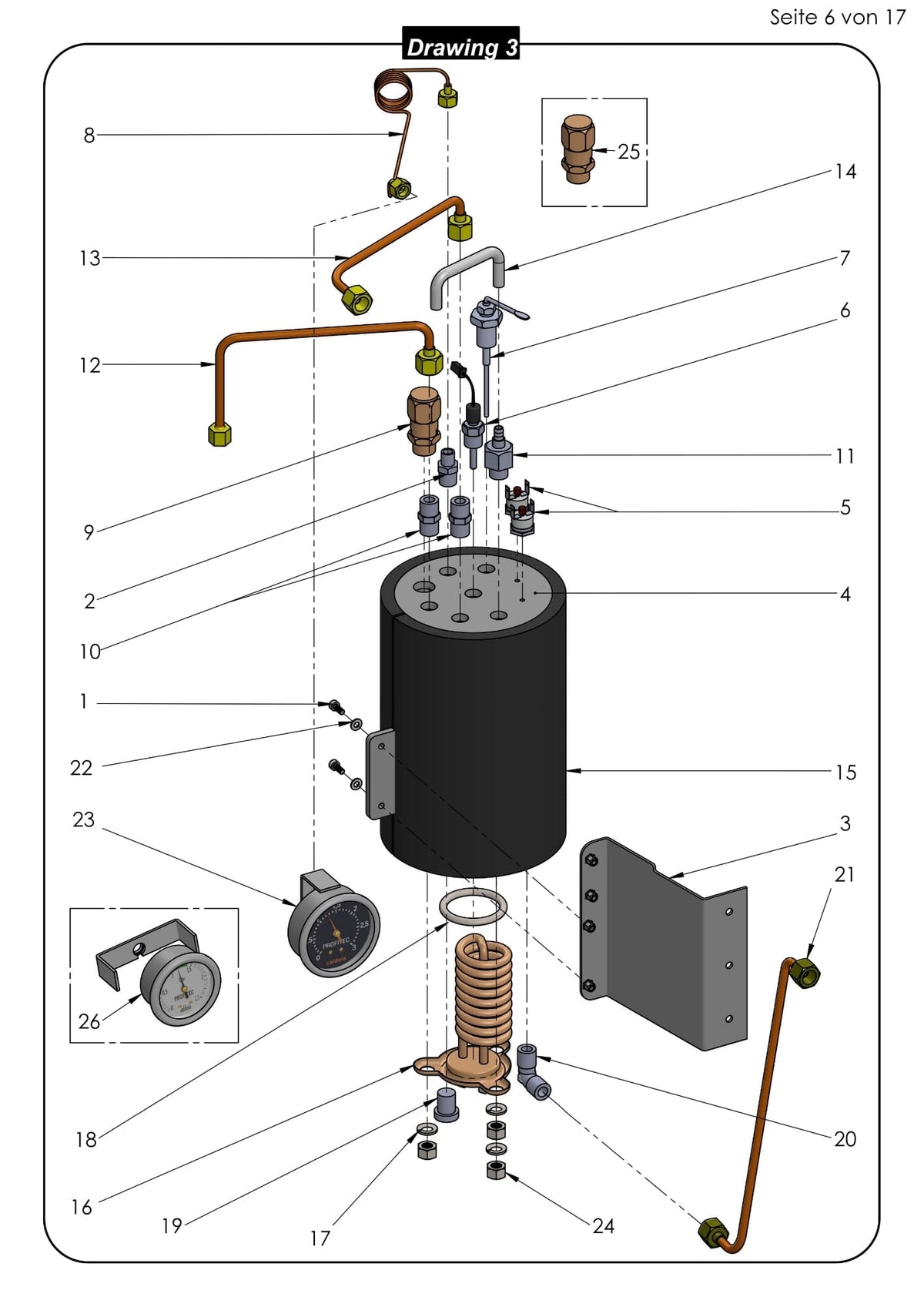 Profitec Pro 700 Parts Exploded Diagram Steam Boiler
