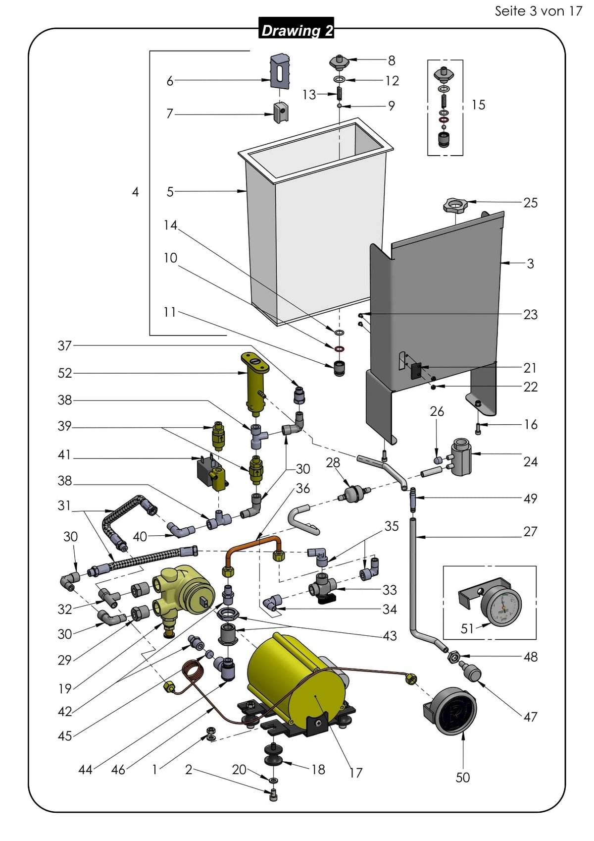 Profitec Pro 700 Parts Exploded Diagram Water Circuit