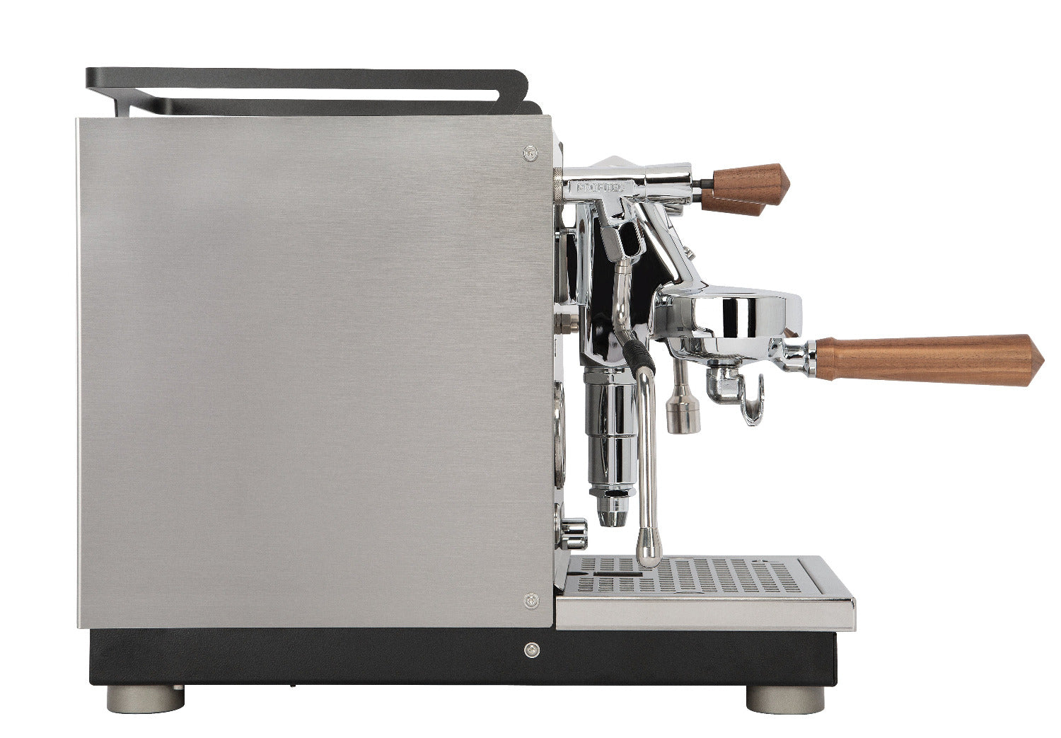 Profitec Jump CM500005-00 side of espresso machine with wooden handles