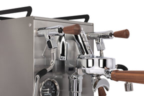 Profitec Jump CM500005-00 close up brew group and wooden levers