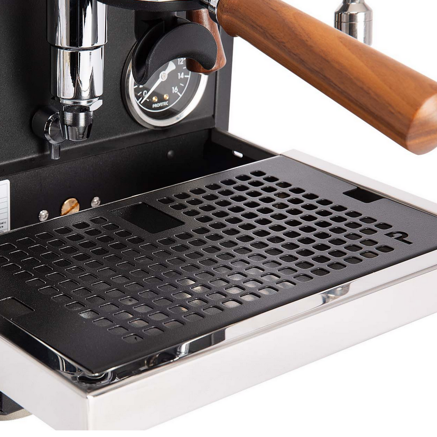 Profitec Ride Matt Black Coffee Machine Drip tray view HCM