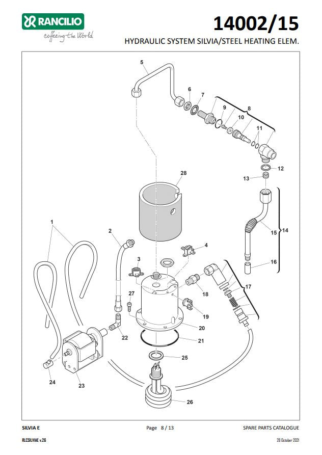 Rancilio Silvia E Hydraulic System/Steel Heating Element