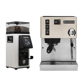 Rancilio Combo Deal - Silvia V6 Espresso Machine and Stile Grinder white
