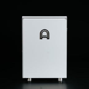 arkel tide white back of espresso machine with arkel logo