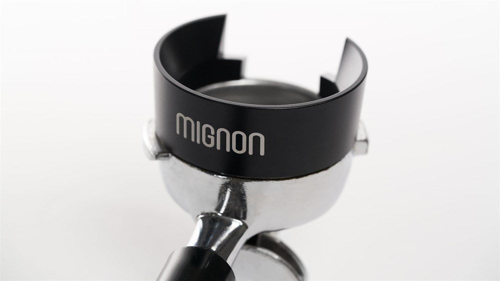 eureka mignon dosing funnel on portafilter