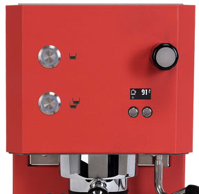 new profitec 2.0 OLED display on front of machine in red