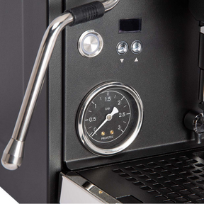 Profitec Ride Matt Black Coffee Machine exclusive line HCM wand and gauge view  