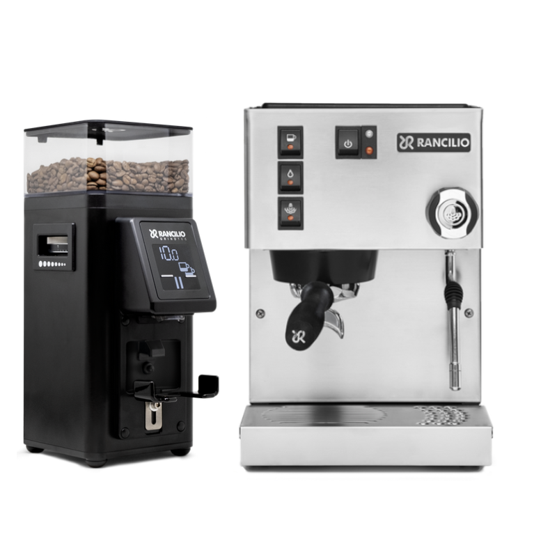 rancilio silvia espresso machine and new stile grinder combo