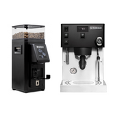 rancilio silvia pro x and stile grinder in black combo deal