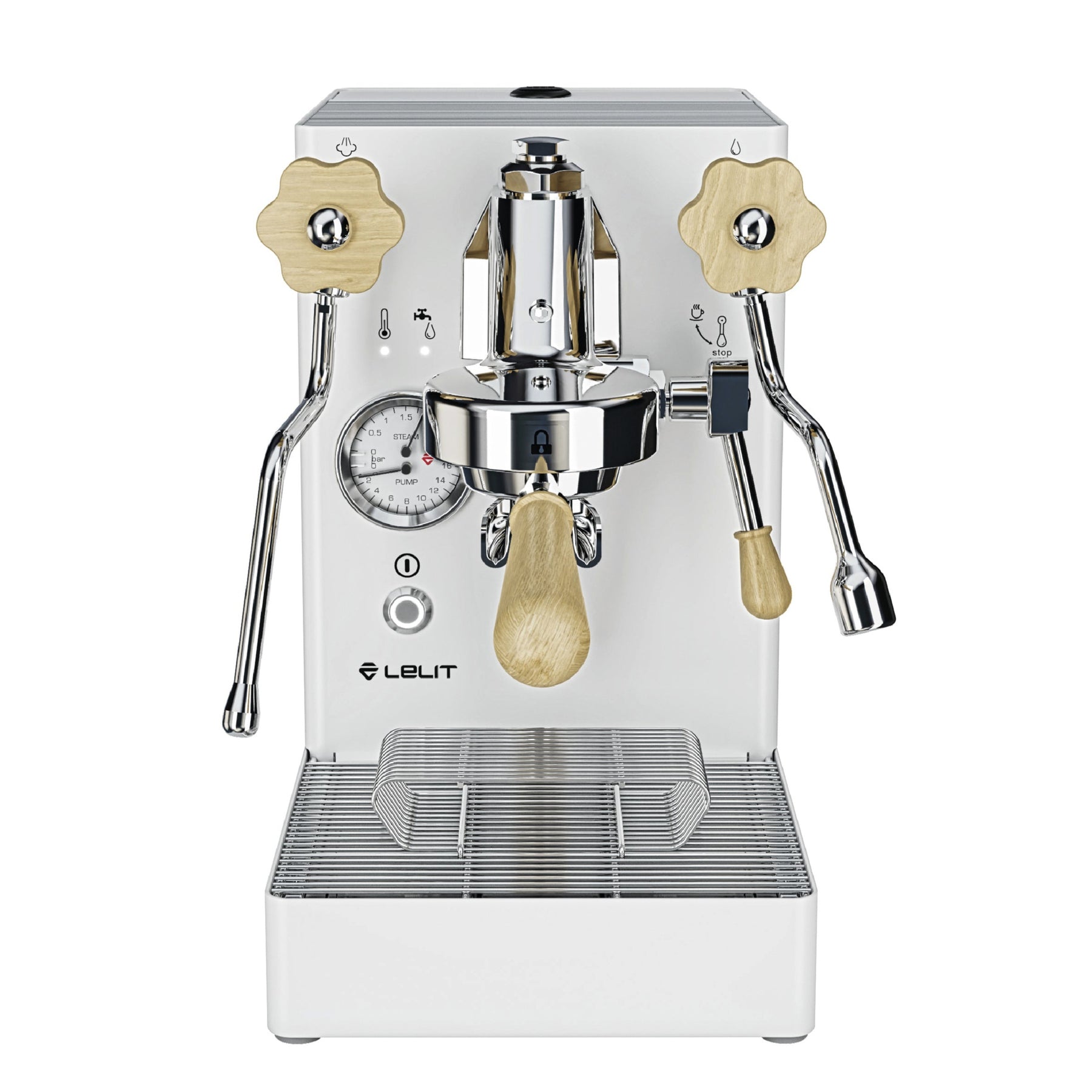 lelit mara x v2 white espresso machine with heat exchanger system